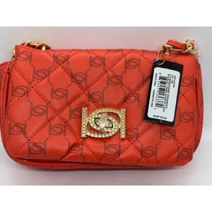 NWT Bebe LIV MONOGRAM Crossbody Bag Purse Scarlett w Logo Vegan Faux MSRP $79.00